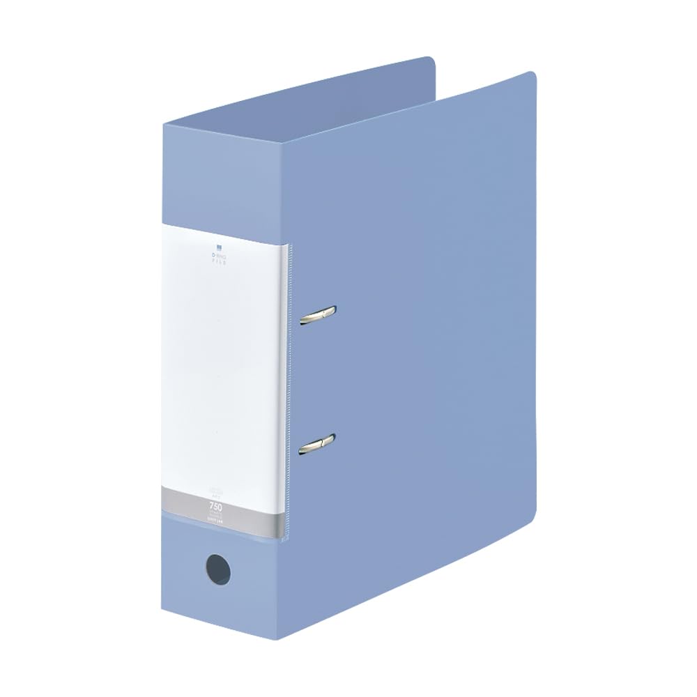 LIHIT LAB Request D-type Ring Binder, A4, 2-hole, Blue, 750-sheet capacity, G2290-14