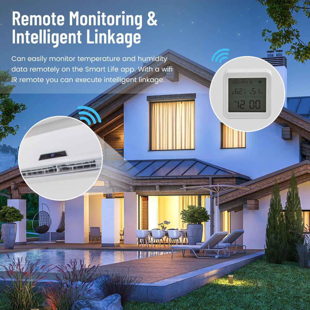 For Tuya WiFi Smart Thermometer Hygrometer Indoor Digital Sensor for Temperature Humidity with Easy Setup and App Control