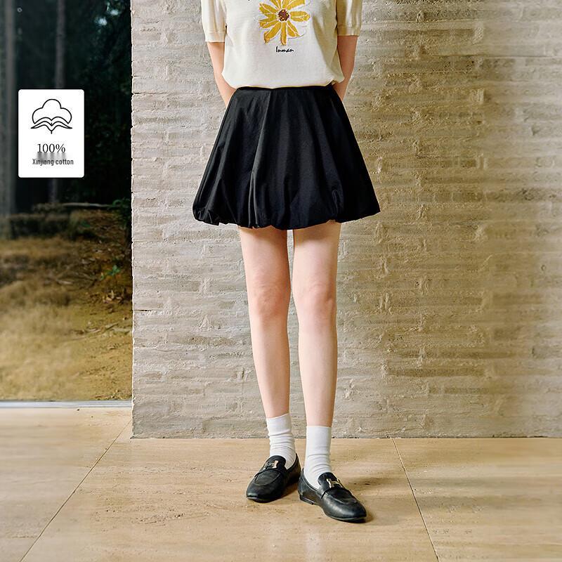 Inman 100% Cotton Cloud Bud High-Waist A-Line Short Skirt S