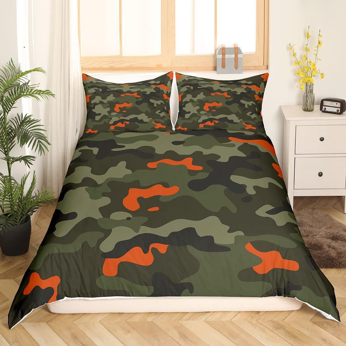 

Модный камуфляжный узор пододеяльник цифровая печать постельное белье комплект из трех предметов EU single 135*200