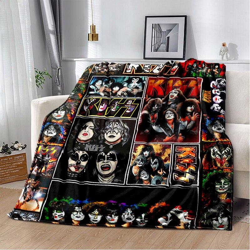 Rockband Kiss Band Decke Mode Flanell Flauschige Fleece Überwurfdecke Kinder und Erwachsene Geschenk Sofa Reise Camping