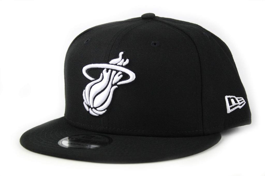 New Era 9FIFTY Snapback Black NBA Eastern Miami Heat Cap, & White, Conference,