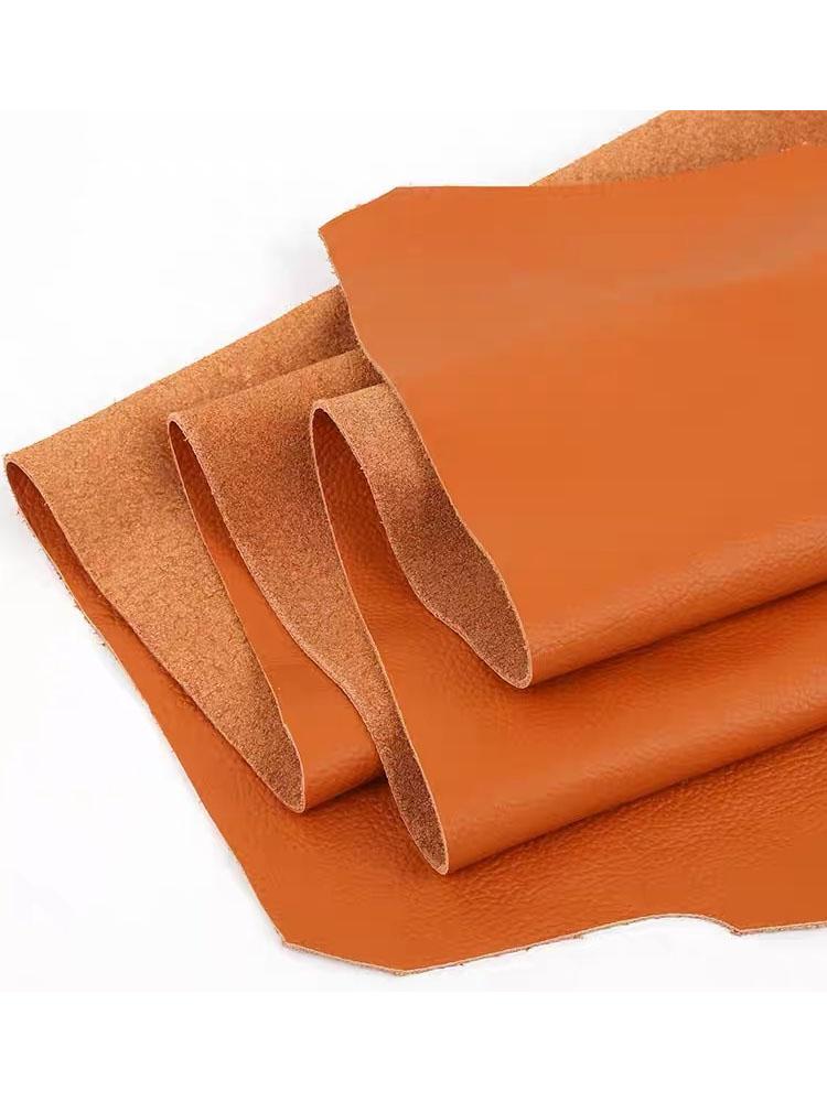 Pelle bovina a grana fine da 1,2 mm, arancione, per divano, borsa morbida, articoli in pelle fatti a mano fai da te, pezzo intero di pelle bovina arancione, tessuto di pelle sottile