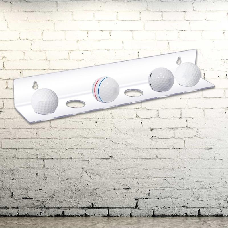Golf Balls Display Rack Clear Acrylic Golf Balls Stand Floating Wall Mounted Shelves Displays up to 6 Golf Balls Enduring