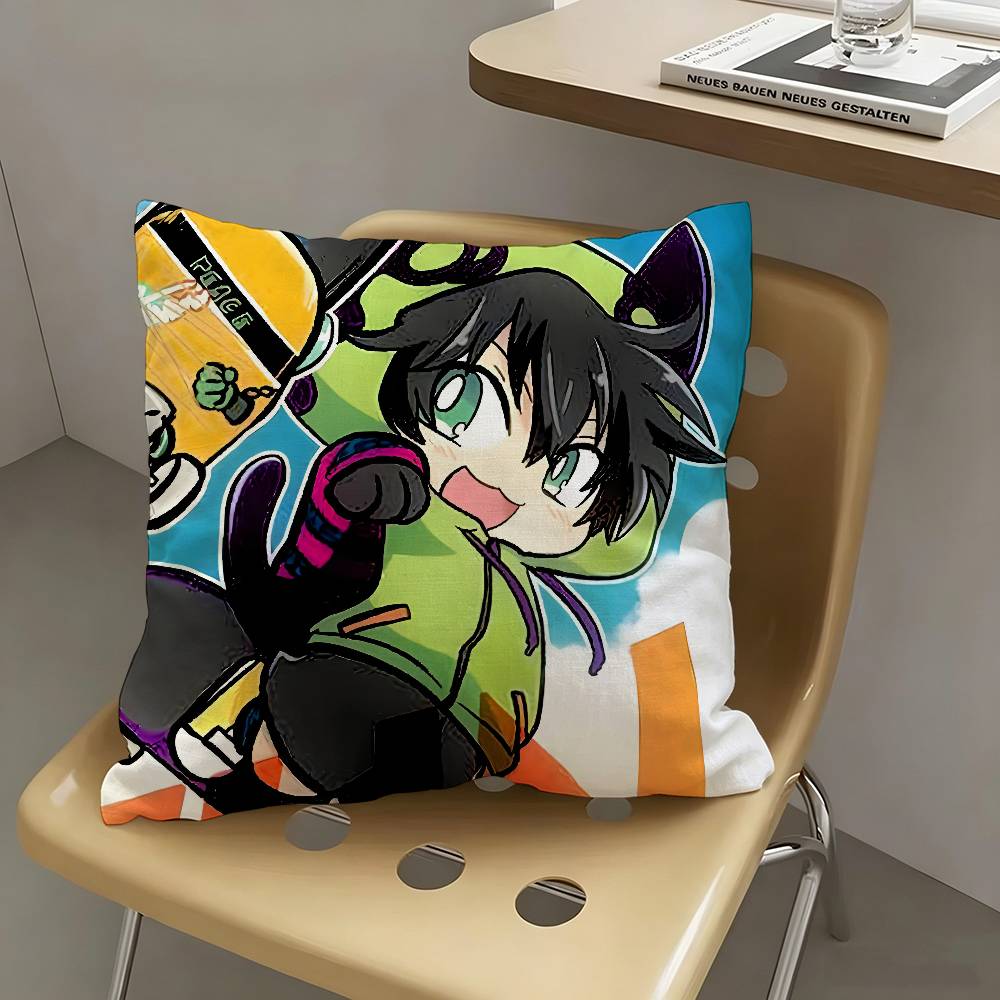1pc Cartoon Figure Miya Chinen Pillow Case Fashion Square Pillowcase Bedroom Sofa Room Ins Decoration Leisure