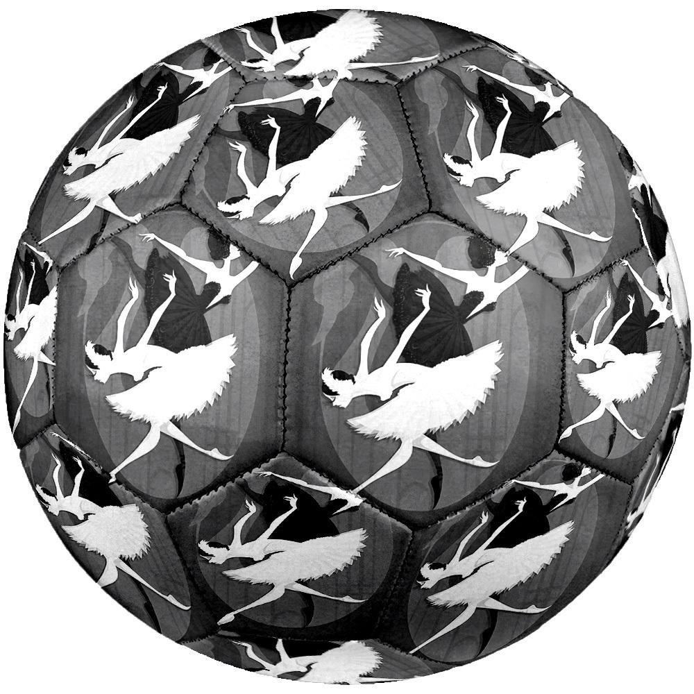 1pc Dance Black White Theme Soccer Ball Football, Size 5, Lightweight PVC, Outdoor Training Soccer Ball,Gift J61411
