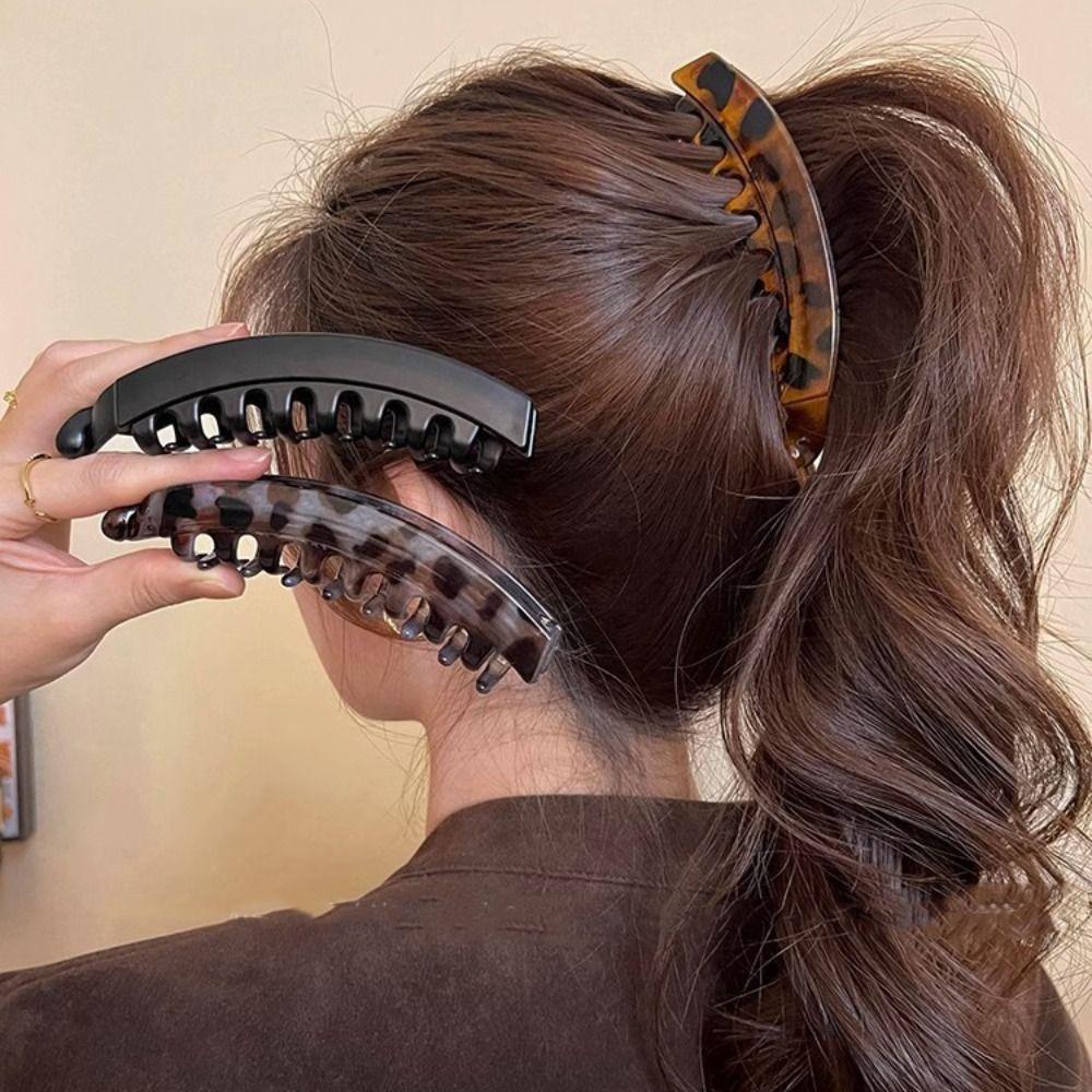 Acetic Acid Leopard Print Hair Clip Geometric Vertical Clip Creative Hairpin  Girl