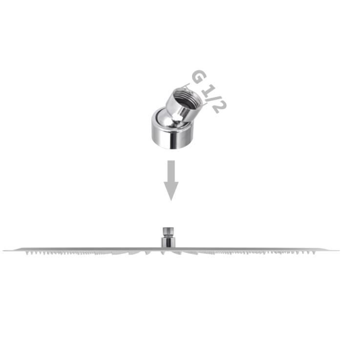 VidaXL Plunging Shower Head 2 Pcs Stainless Steel 50x50 Cm