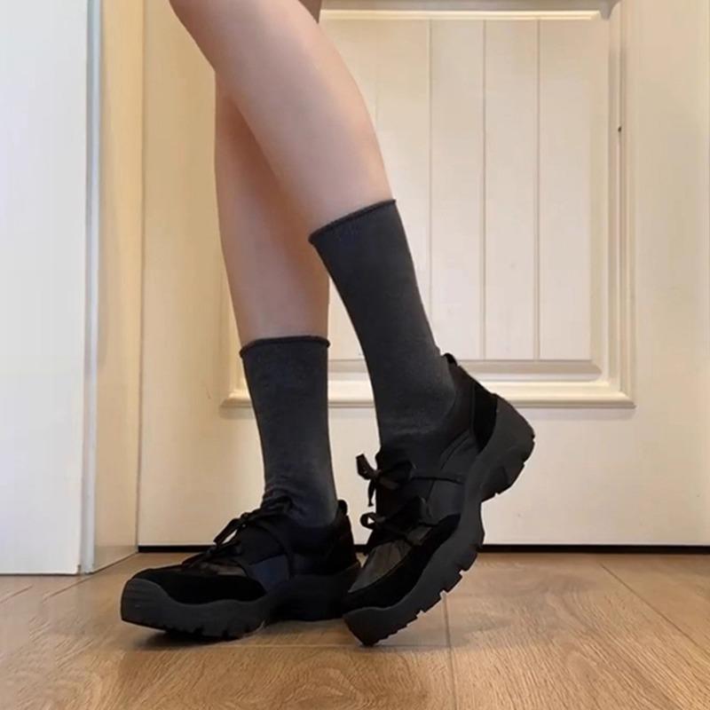 Niche ballet style bow women's new retro versatile comfortable one-pedal casual sports shoes