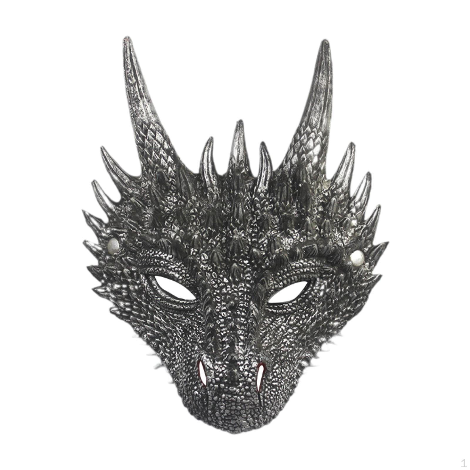 

3D маска дракона косплей костюм полное лицо для вечеринки фестиваль ролевые игры серебряный
