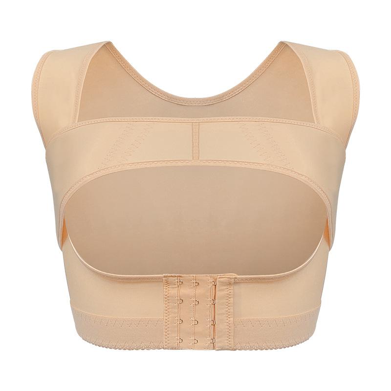 Body Shaper Women Breast Bust Push up Bodysuit Lady Straight Back Correction Double Buckle Nylon Medium Control