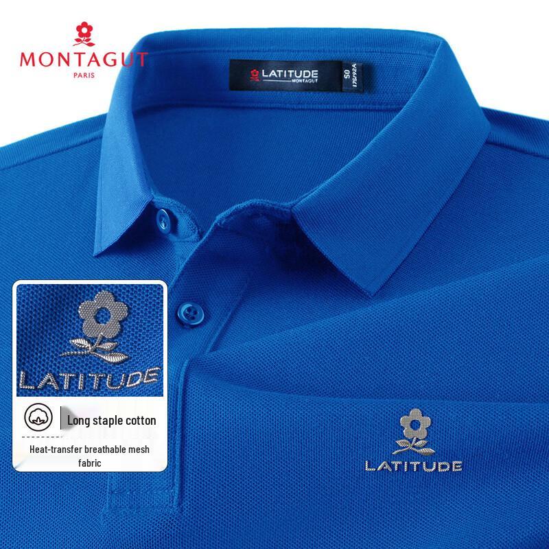 

MONTAGUT Men s Long-Staple Cotton Breathable Short Sleeve Polo Shirt 48