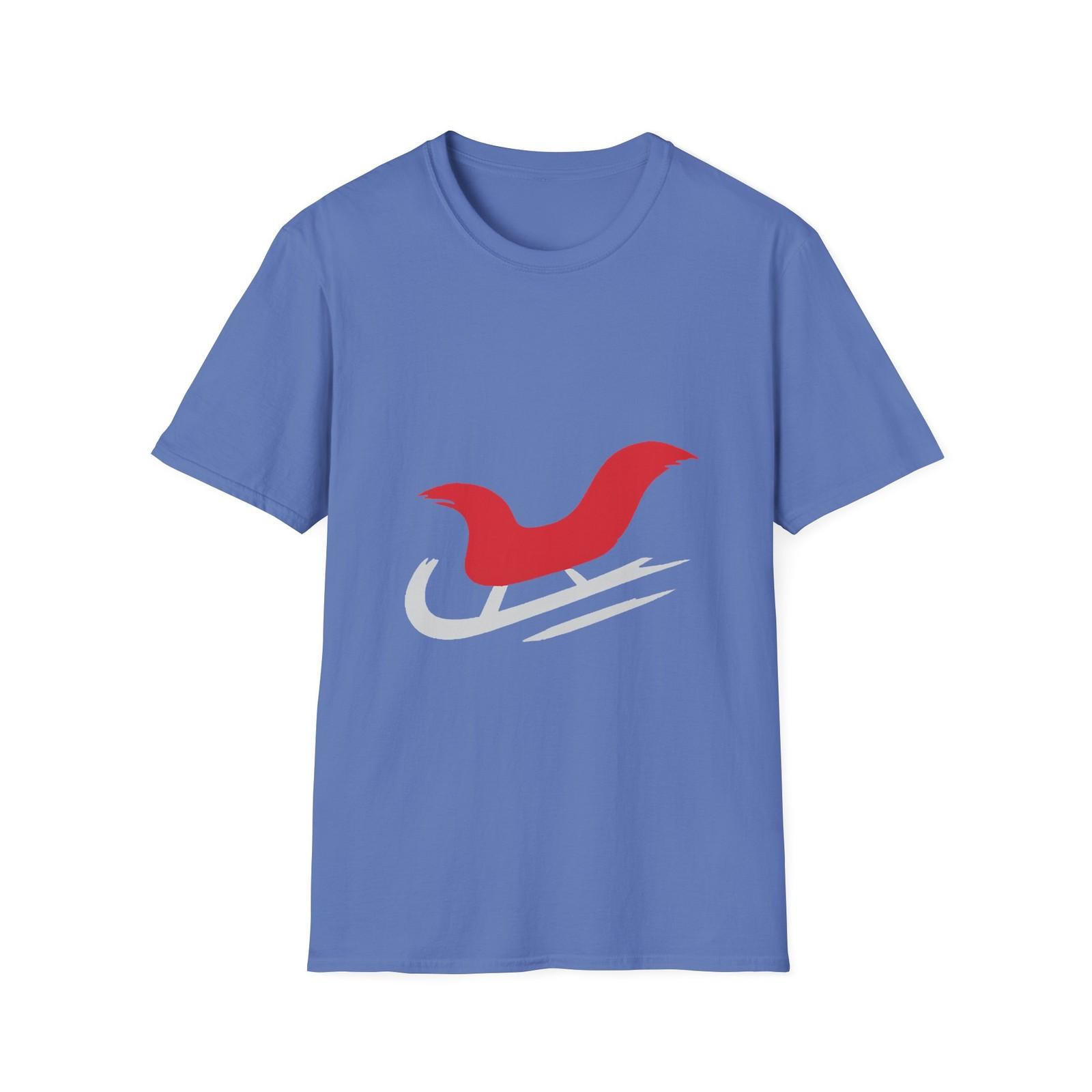 Unisex Softstyle T-Shirt Mens Womens Tees Top Misbehaving Sleigh Sweeping Brush Strokes Christmas M