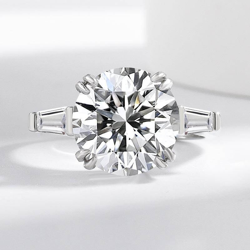 925 Sterling Silver Five Carat Moissanite Ring European American Popular Wedding Engagement Band Couple Promise Ring Jewelry Gift
