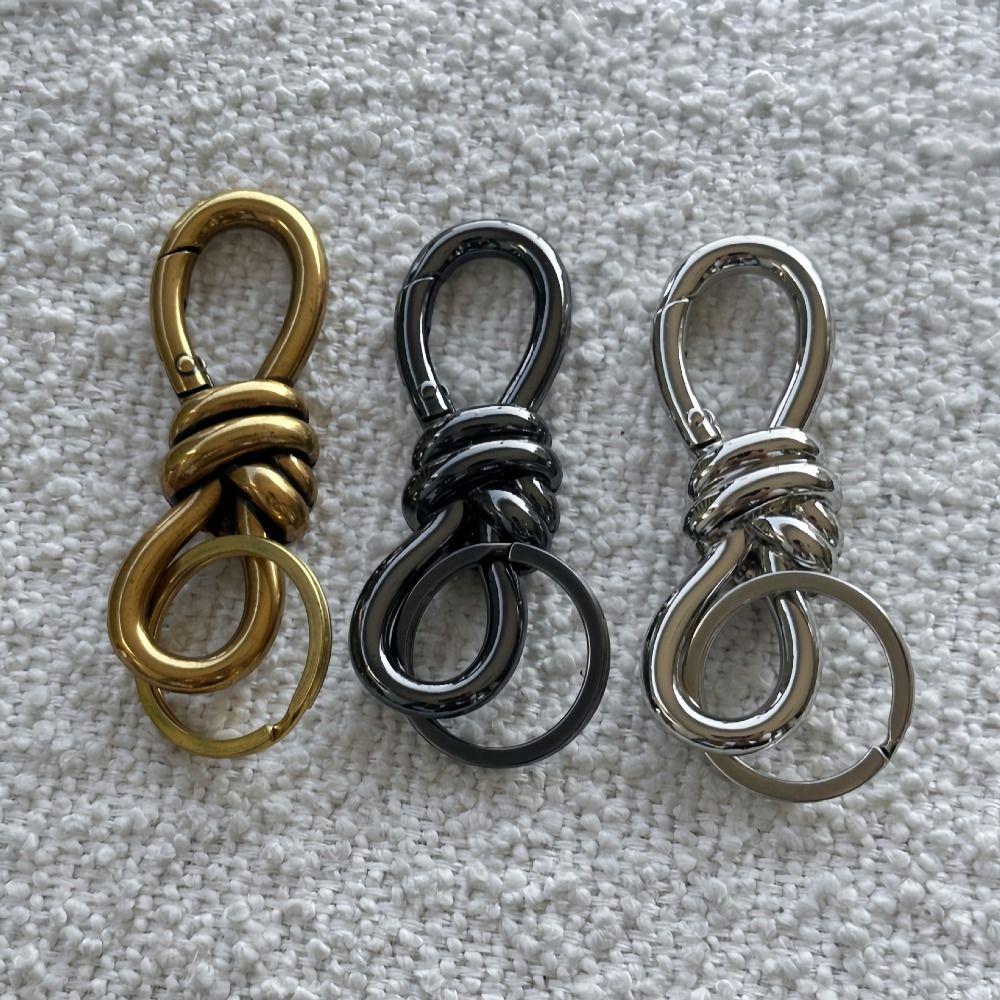 8-Shaped Twist Knot Keychain Alloy Key Ring Pendant New Bowknot Buckle  Gifts