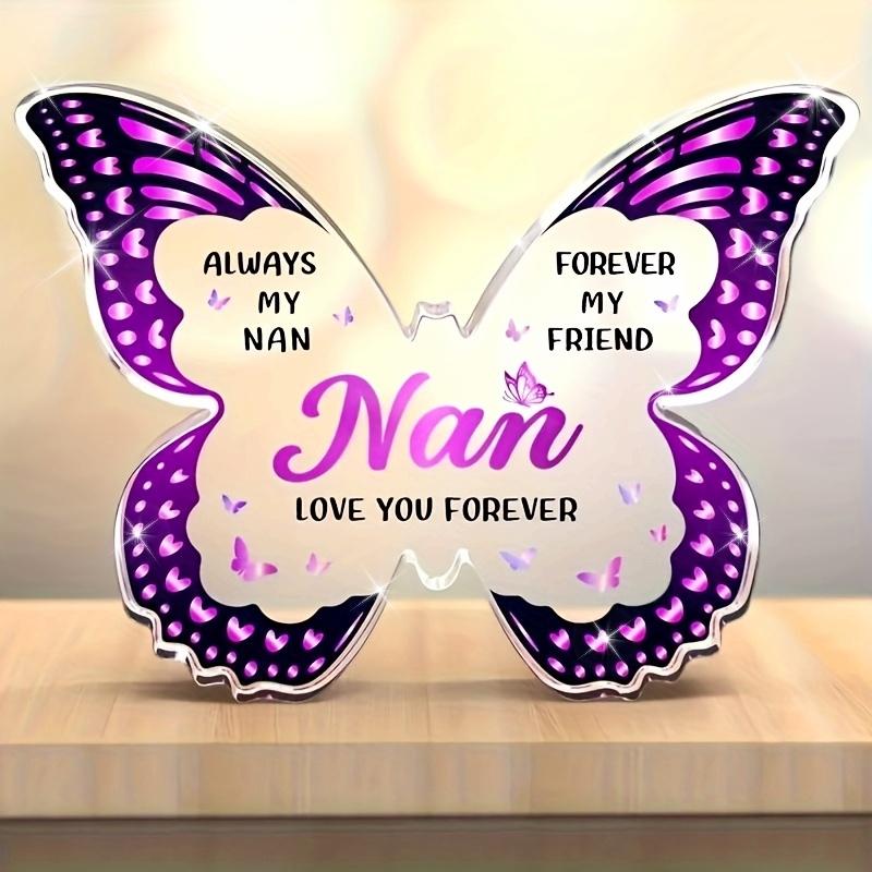 

2D Flat Nan Acrylic Butterfly-Shaped Keepsake Decorations Plaque, Thanksgiving Gifts, Suitable for Wall Decoration, Porch, Room, Villa, Accents Homz 10*7.5CM