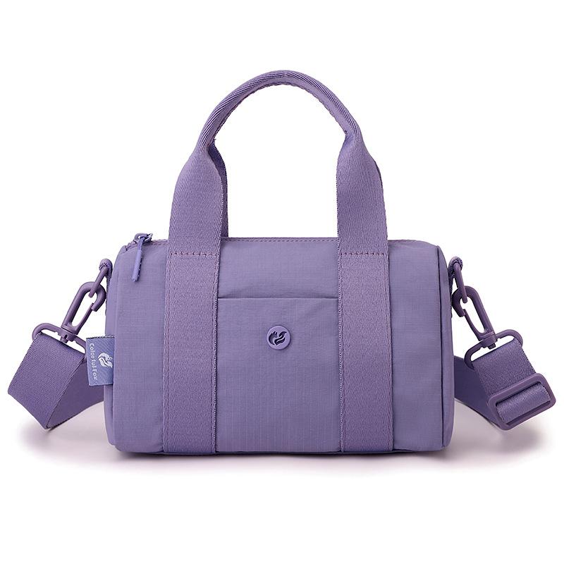 Nylon Pillow Shape Shoulder Bag With Top Handle Multi Zipper Pockets Lightweight Travel Tote For Women Daily Commute