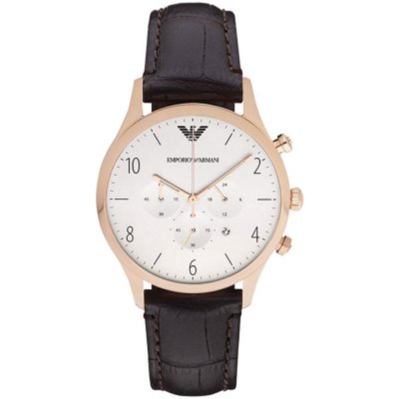 Emporio Armani Historical Collection White Brown Leather Men s Quartz Chronograph AR1916 белый