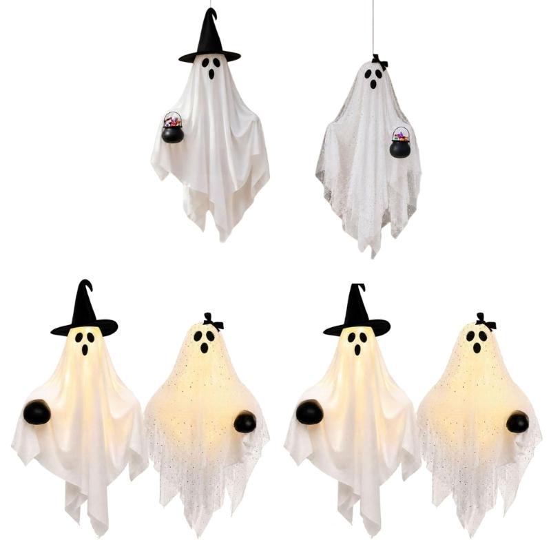 Entryway Window Line Halloween Hanging Pair, Two Piece Fabric Figure Set for Home and Party Corner Indoor Display