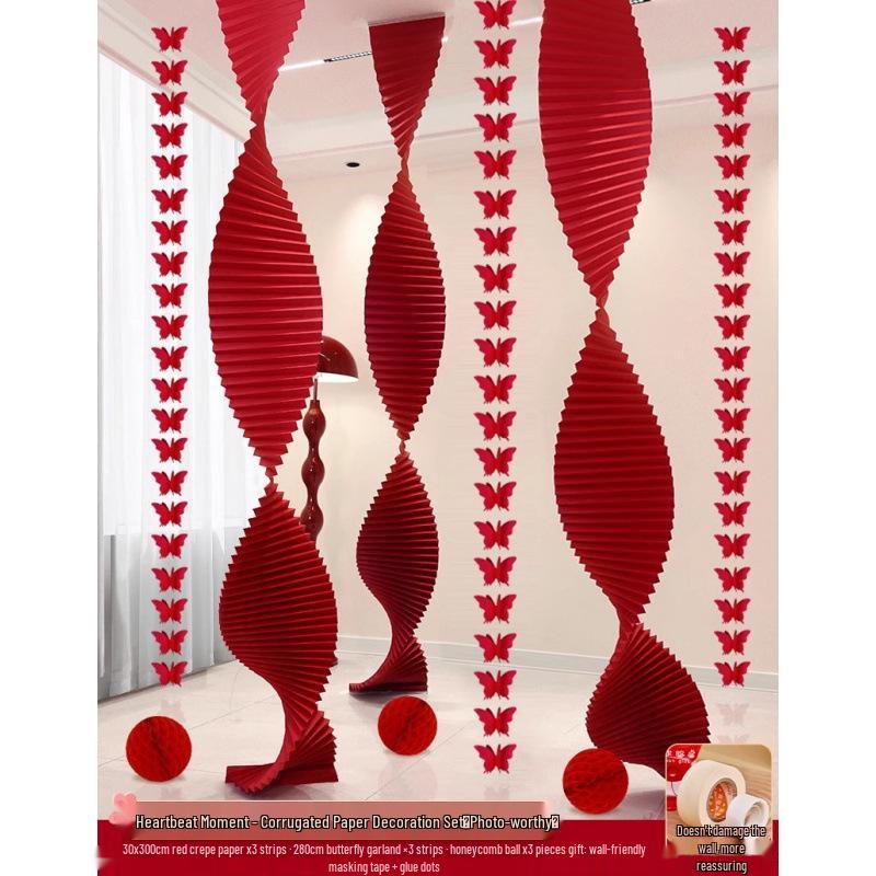 Woman's Bedroom & Living Room Wedding Decoration Set with Tinsel & Morning Robe Background