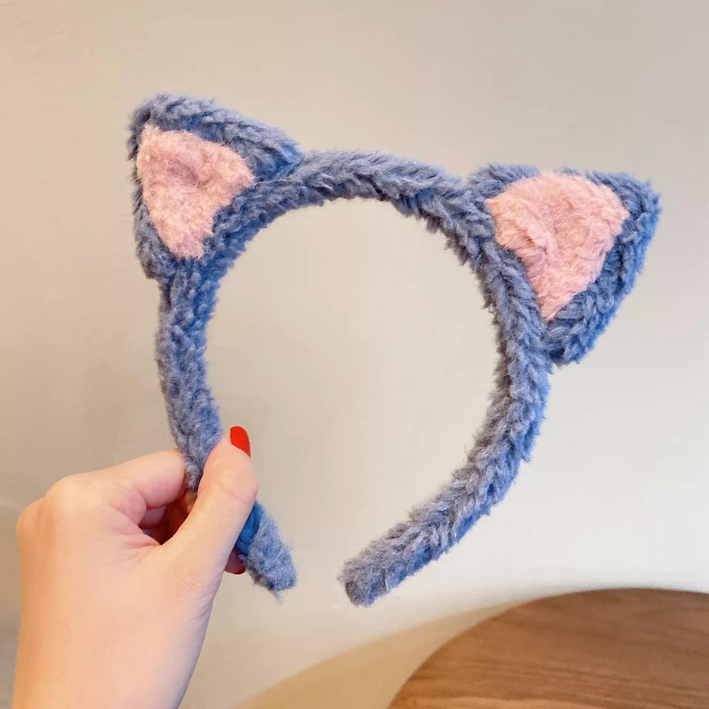 Korean Cute Cat Ear Plush Headband - Fluffy Autumn/Winter Hair Accessory
