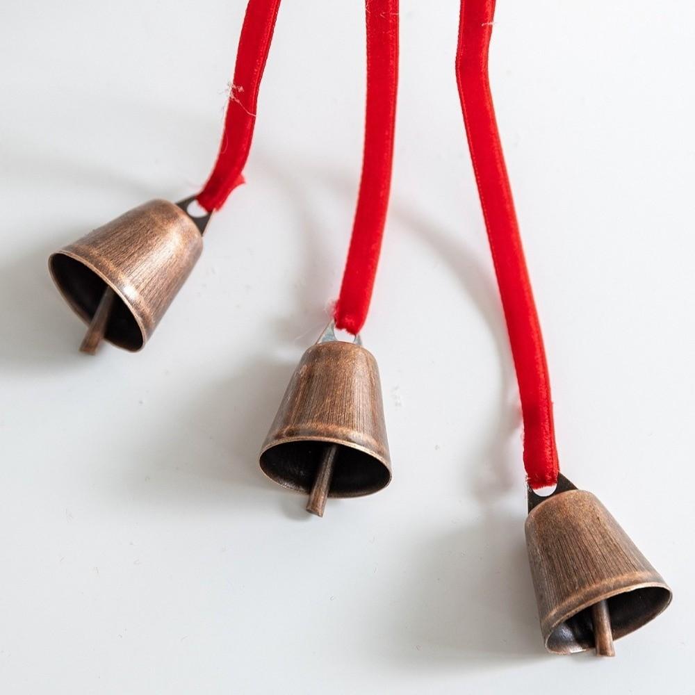Iron Retro Christmas Bells Red Xmas Tree Hanging Bells Exquisite Christmas Chime Bells  Car Holiday