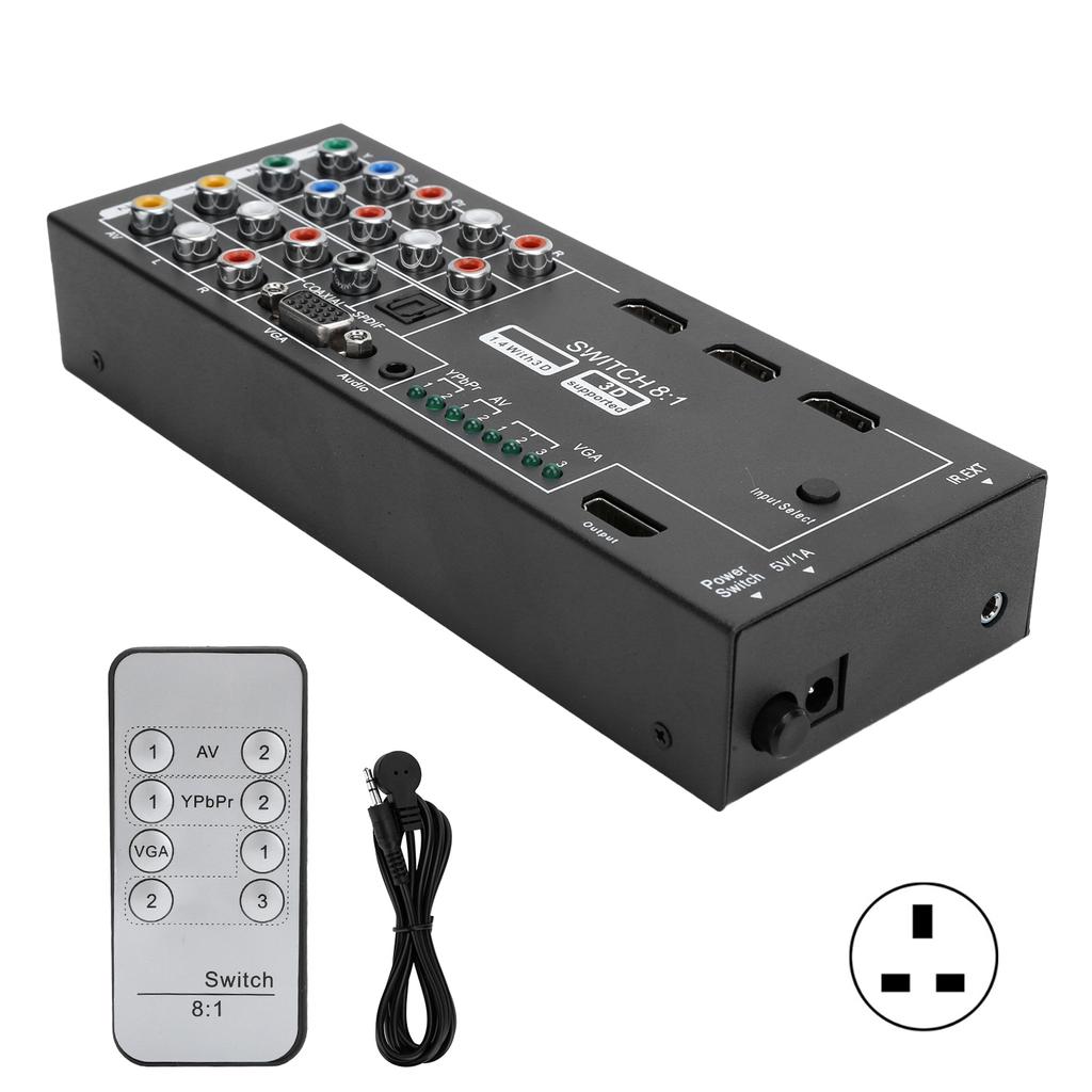 M001 Multifunktionaler HDMI-o-Extraktor-Switcher mit 8 Eingängen zu 1 HDMI-Ausgang