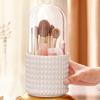 Rotierender Make-up-Organizer, Make-up-Organizer mit Deckel, Pinselhalter, drehbare Kosmetikaufbewahrung für Make-up, Lippenstift, Pinsel und Schönheitskosmetik