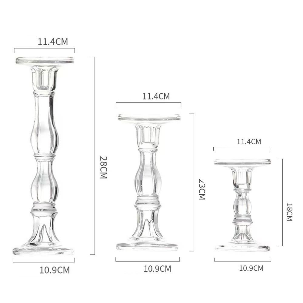 Glass Candle Holder for Candlestick Clear Tapered Candle Holders Bulk for Standard Candle Sticks for Wedding (Clear,Factory customization) чистый
