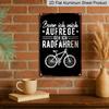 2D Flat 1pc Rustic Metal Wall Art Featuring Bicycle Design with An Inspiring German Cycling Quote - A Durable Aluminium Sign for Mountain Bike