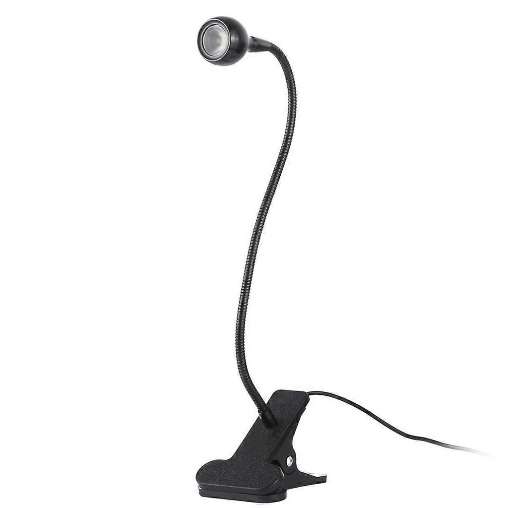 3W 360 Degree Rotation USB Metal Flexible Neck Warm White Light LED Light with Switch & Clip(Black)