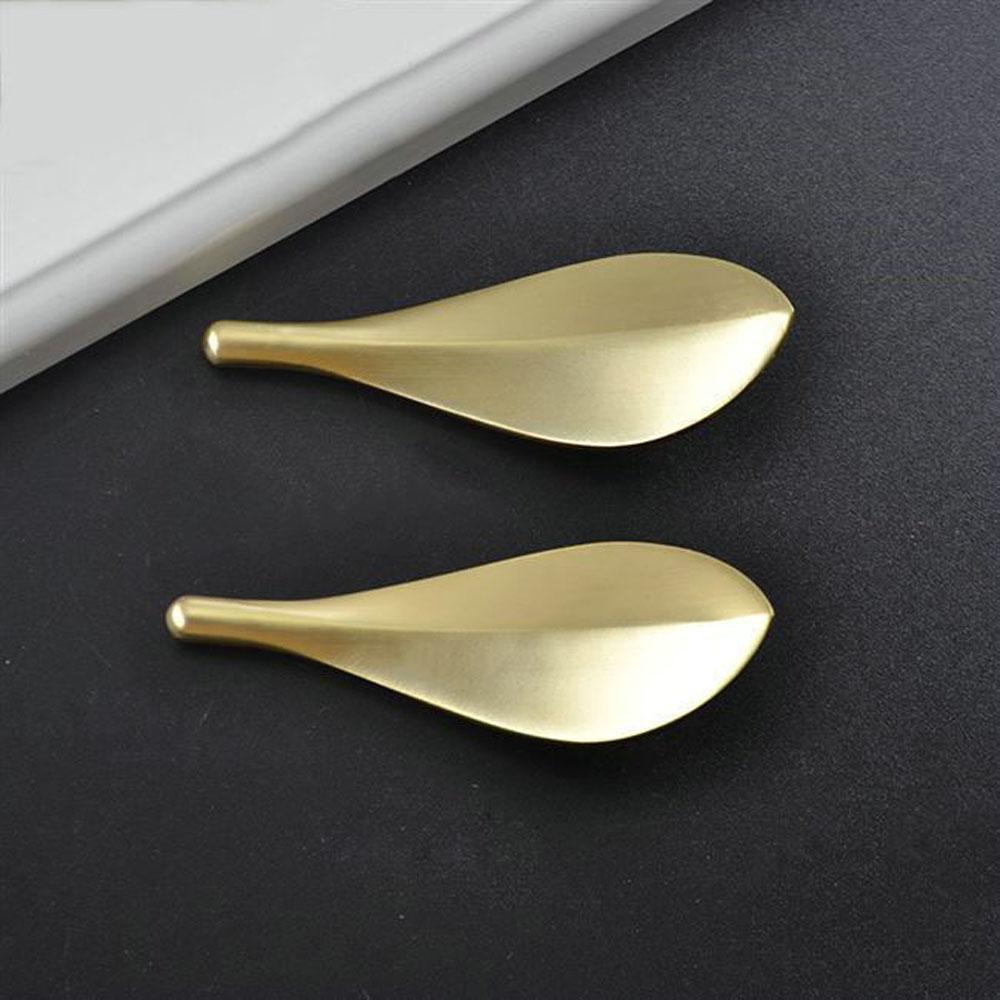 Solid Leaf Shaped Cabinet Wardrobe Closet Door Knob Furniture Hardware Pull Handle Drawer Handles