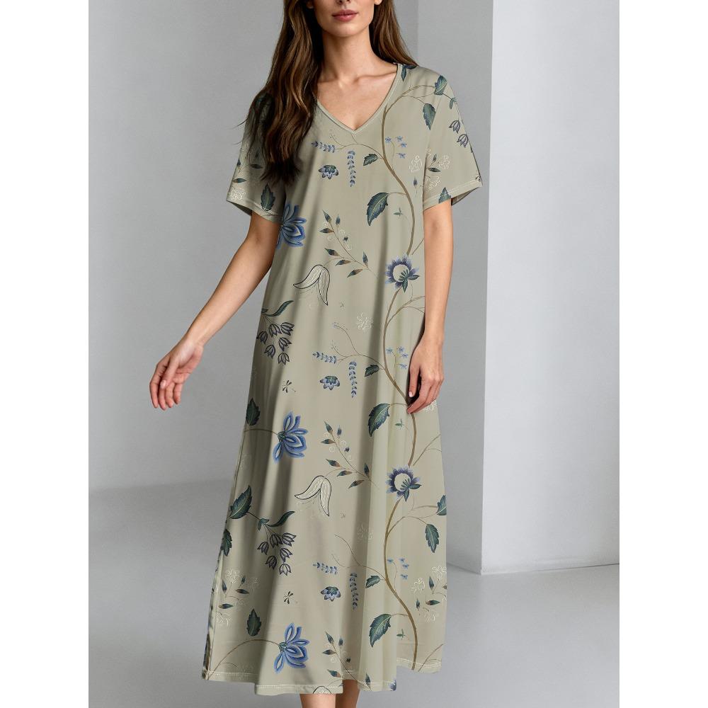 

European and American Fashion V-Neck Women s Dress XL