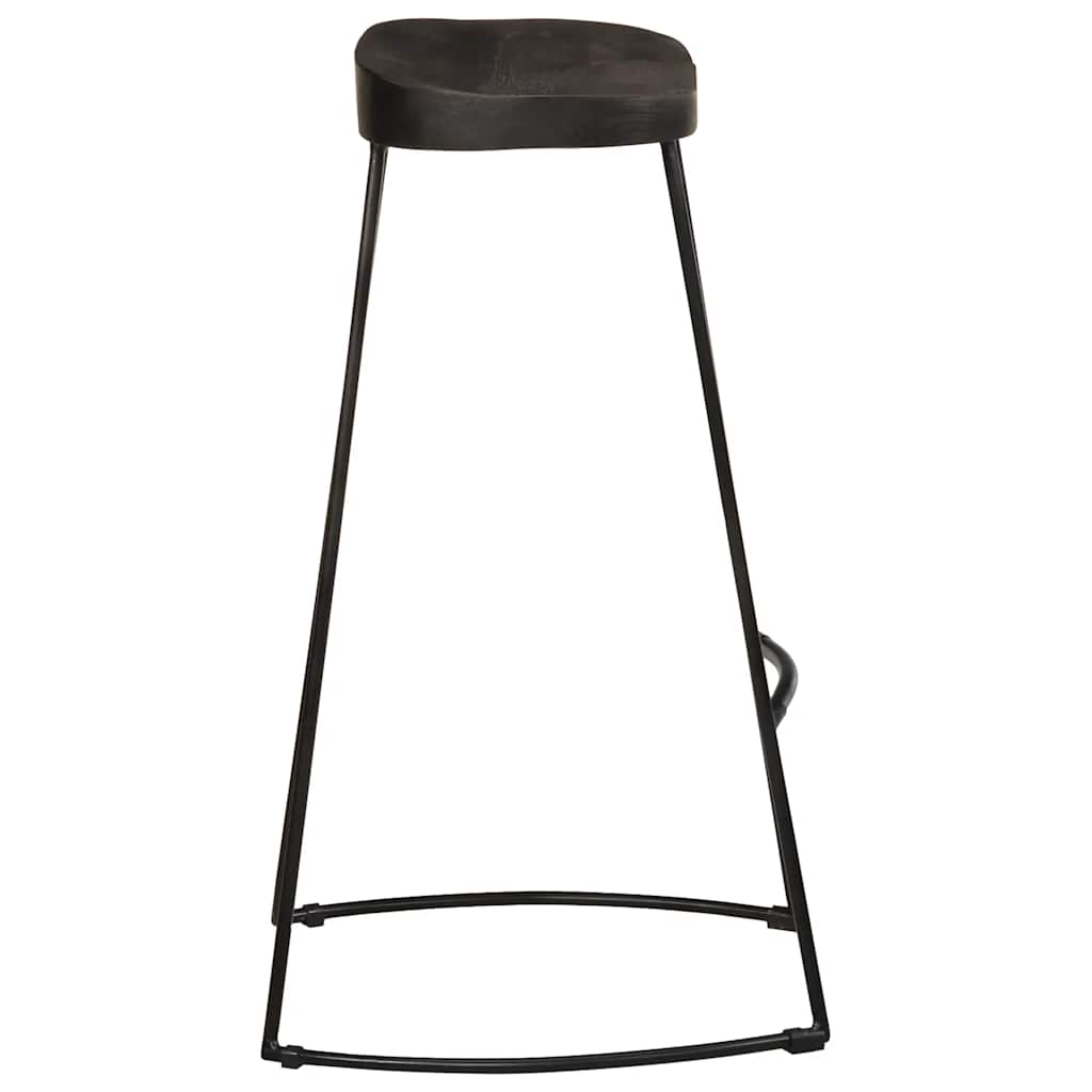 Hokery Barowe 2 Szt. Czarny 45X40X78 Cm Drewno Lite Mango