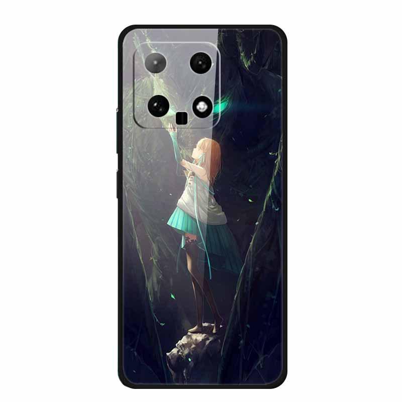 Starry Sky Tempered Glass Phone Case for Xiaomi 14 - Unisex Model, Hot Seller