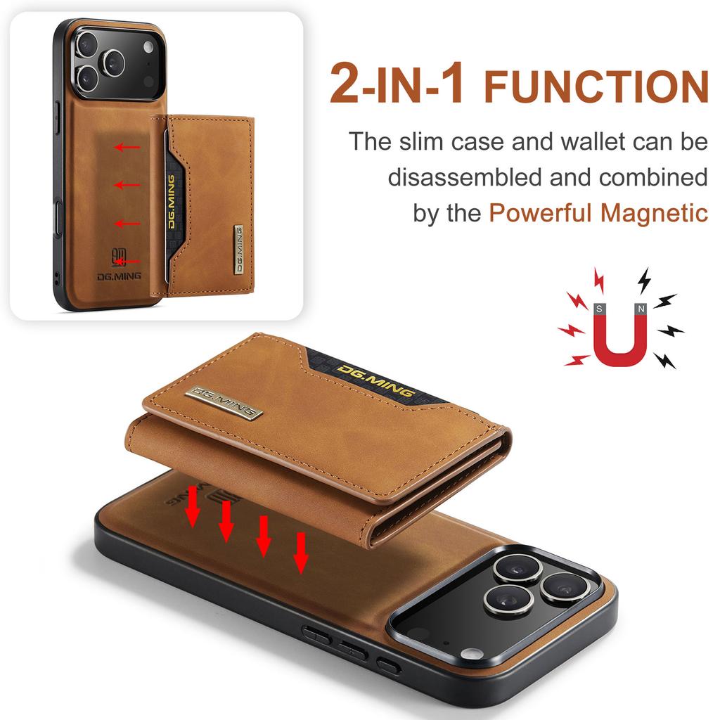 2 in 1 Detachable Magnetic Leather Phone Case for IPhone 17 Air 16 15 14 13 12 11 Plus Pro Max Wallet Cover Cards Holder Pocket
