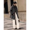 XWI Women's Alpaca Wool Double-Faced Coat with Detachable Scarf