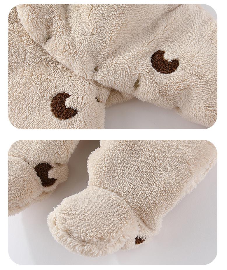 Fleece-Lined Quilted Baby Jumpsuit for Autumn & Winter - 300g Cotton, Hooded Outerwear