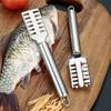Stainless steel fish scale planer household fish scale removal tool fish scale scraping tool multifunctional descaling brush