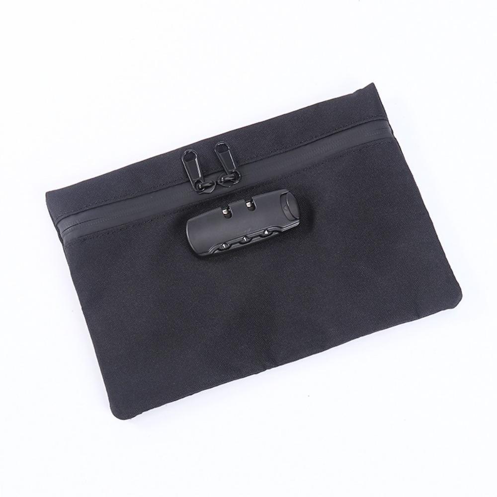 Combination Lock Money Bag with Lock Canvas Security Document Bag Portable Locking Pouch  Home