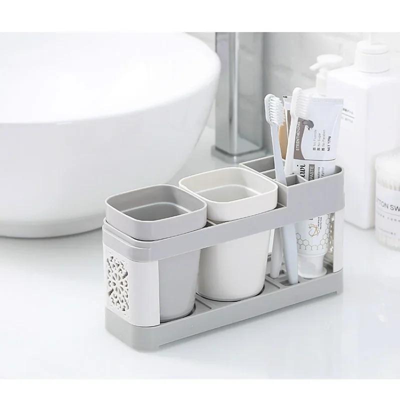 ElectricToothbrush Organizer Holder Thicken Bottom Independent Grids Sturdy Simple Water Draining Toothbrush Toothpaste Stand