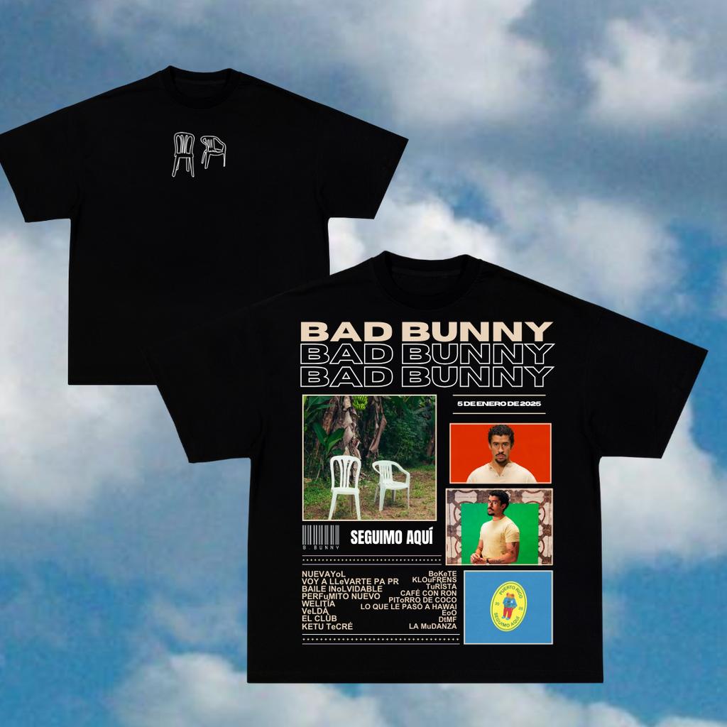 Bad Bunny Print T-shirts Men Oversize Y2k T-shirts Street Hip Hop Breathable High Quality Heavy Cotton Short Sleeves Male Tops