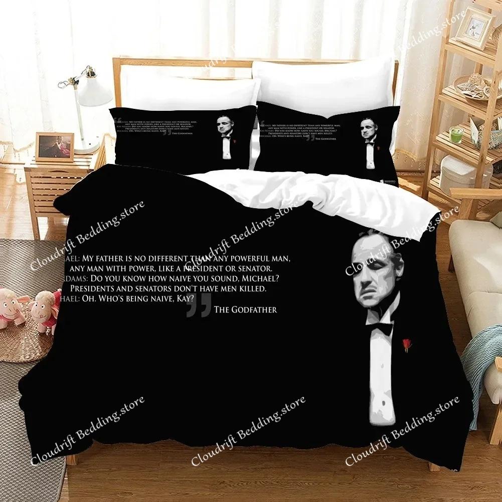 3D Print Godfather Bedding Set Single Twin Full Queen King Size Gangster Boss Aldult Kid Bedroom Polyester Duvetcover Sets