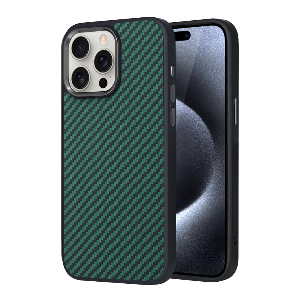For Apple 15pro Carbon Fiber Magnetic Phone Case for IPhone1413 Mobile Phone Protective Case Light Luxury