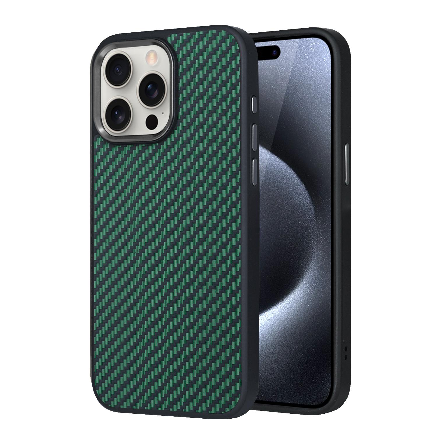 

For Apple 15pro Carbon Fiber Magnetic Phone Case for IPhone1413 Mobile Phone Protective Case Light Luxury For iPhone11 Pro Max