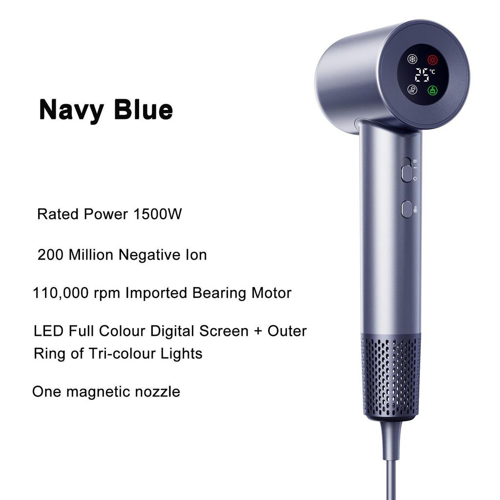 High-Speed Hair Dryer with Blue Light & Ionic Technology - Powerful, Gentle On Hair