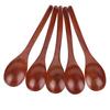 5Pcs Wooden Soup Spoon with Curved Handle Multi Purpose Rice Scoop for Home Kitchen(Paint Color )