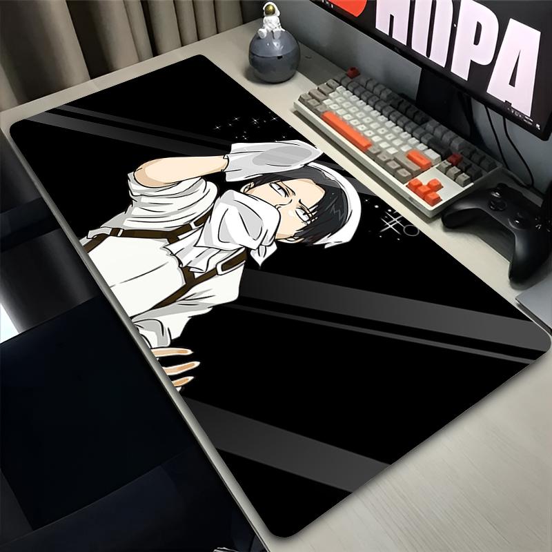 Mouse Pad Laptop Anime Extended Desktop Mat Computer Gamer HD Mousepad PC Gaming Accessories Aattack on Titan Levi Keyboard Pad