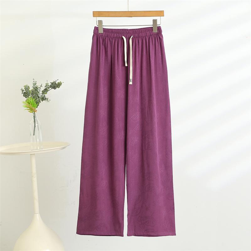 2025 Summer Women's Cotton Silk High Waist Wide Leg Twill Pants: Lightweight, Loose, and Versatile