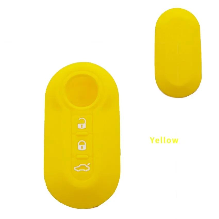 Xinyuexin 3 Buttons Silicone Car Key Case Cover for Fiat 500 Flip Folding Remote Key Shell for Fiat Punto Panda Car Accessories